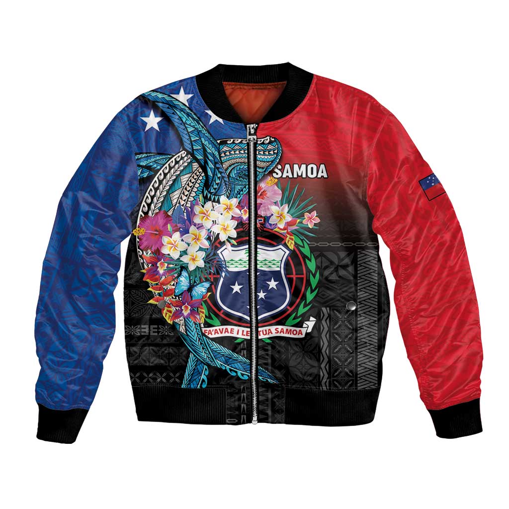 Samoa Bomber Jacket Humpback Whale Siapo Pattern