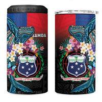 Samoa 4 in 1 Can Cooler Tumbler Humpback Whale Siapo Pattern