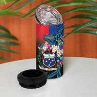 Samoa 4 in 1 Can Cooler Tumbler Humpback Whale Siapo Pattern