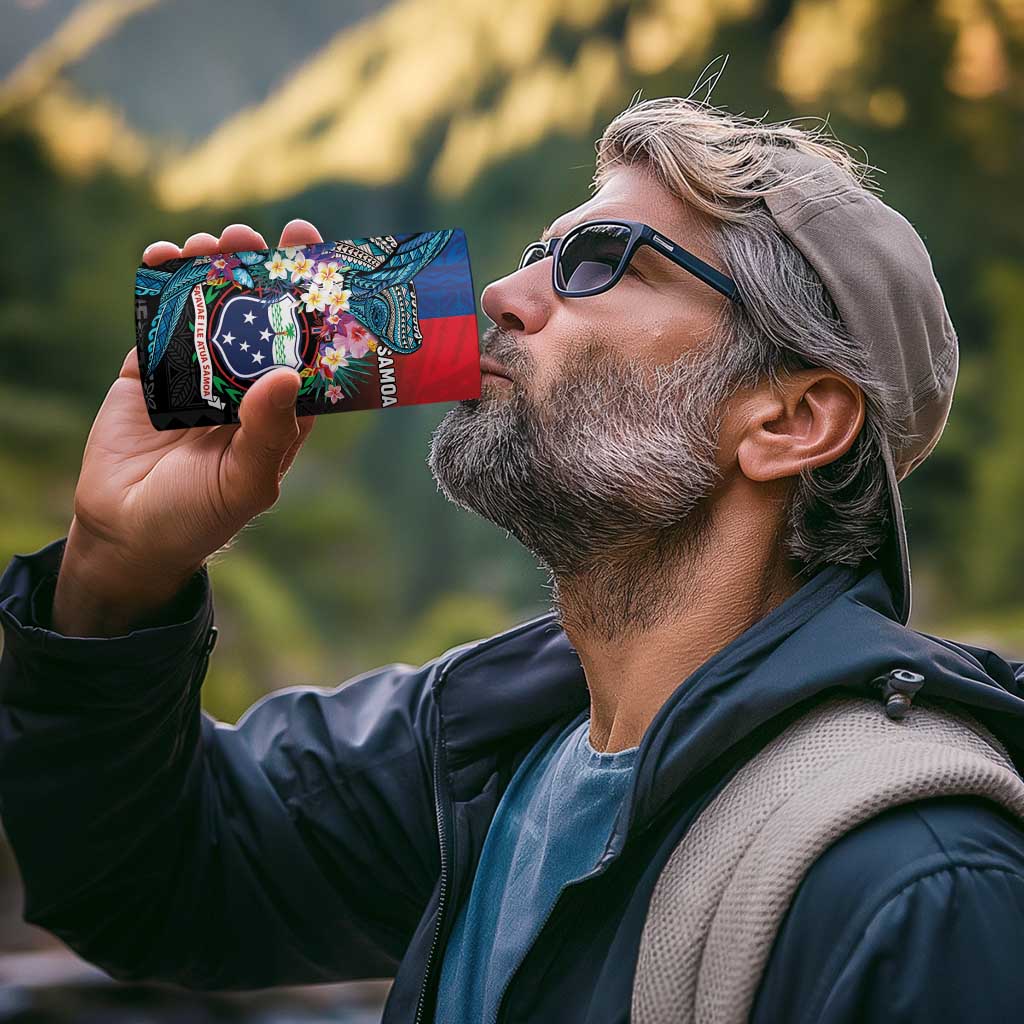 Samoa 4 in 1 Can Cooler Tumbler Humpback Whale Siapo Pattern