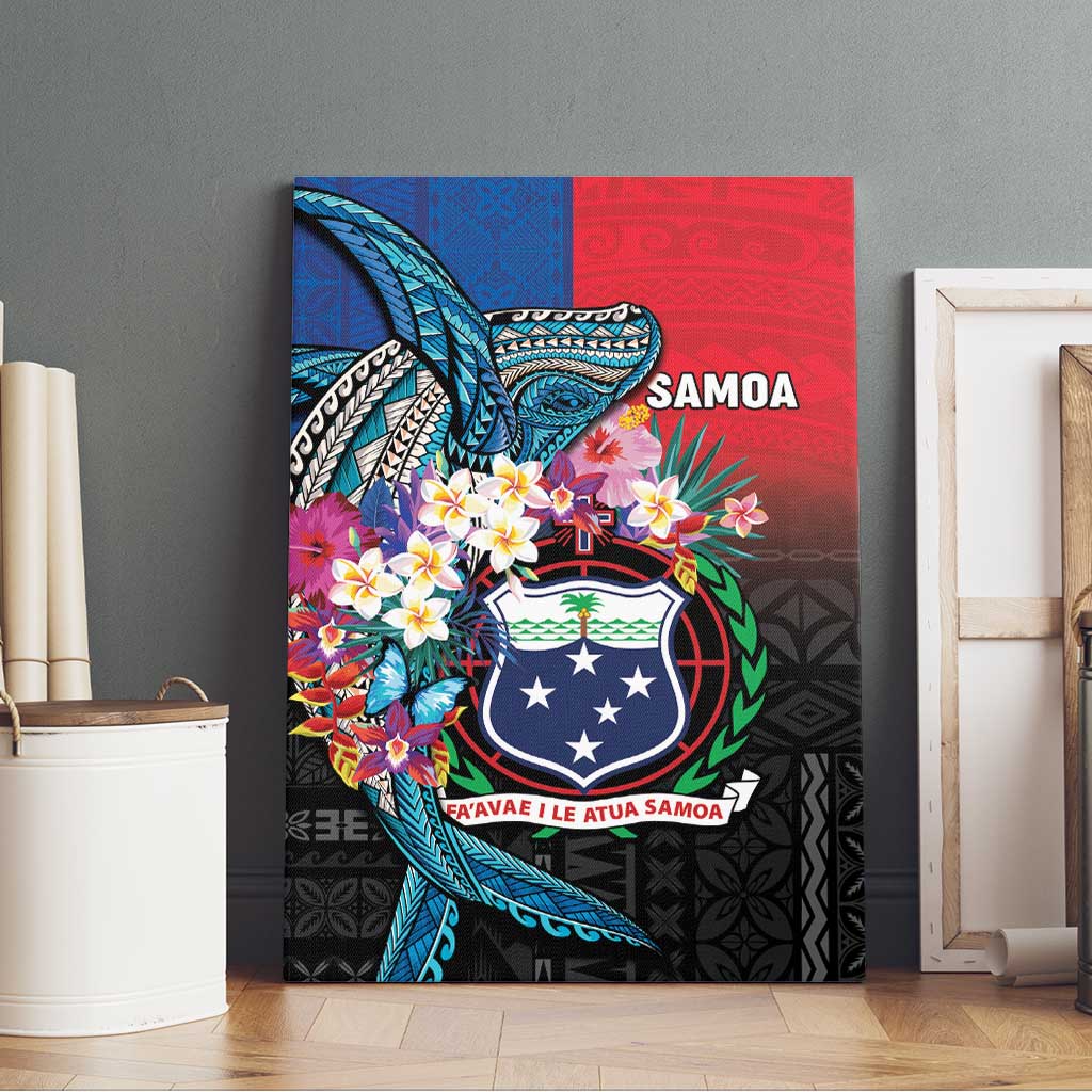 Samoa Canvas Wall Art Humpback Whale Siapo Pattern