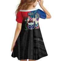 Samoa Family Matching Off Shoulder Short Dress and Hawaiian Shirt Humpback Whale Siapo Pattern LT05 - Polynesian Pride