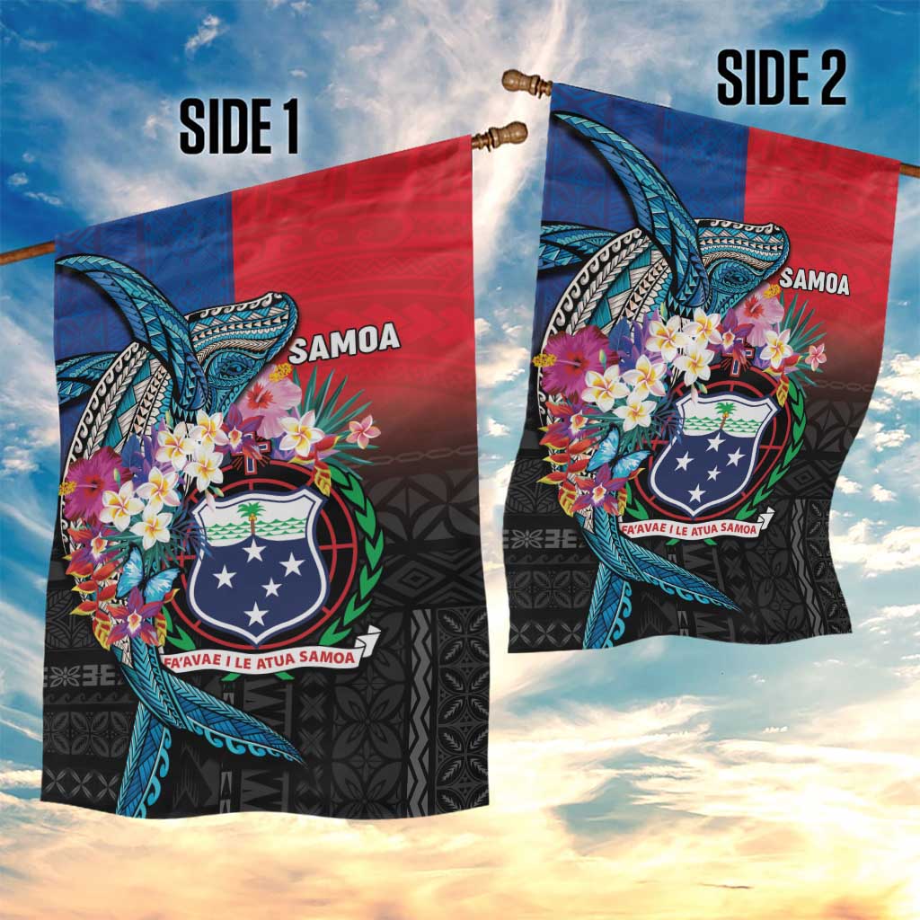 Samoa Garden Flag Humpback Whale Siapo Pattern