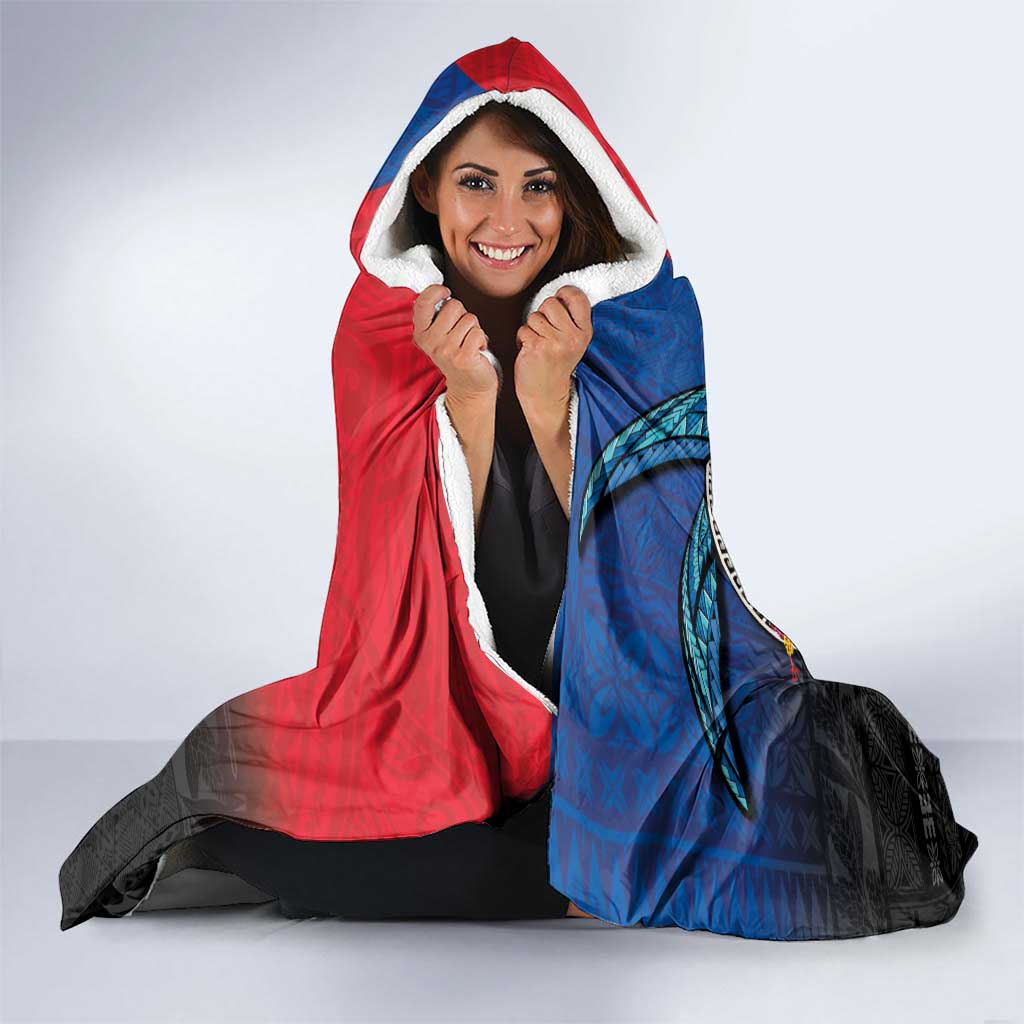 Samoa Hooded Blanket Humpback Whale Siapo Pattern