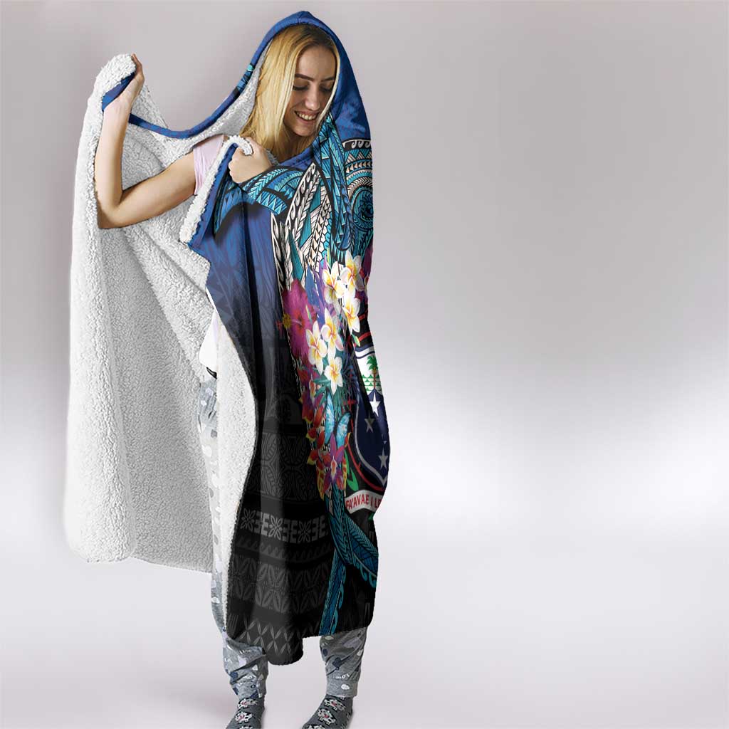 Samoa Hooded Blanket Humpback Whale Siapo Pattern