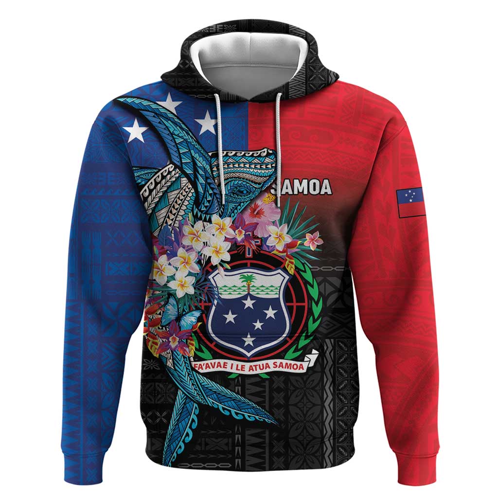 Samoa Hoodie Humpback Whale Siapo Pattern
