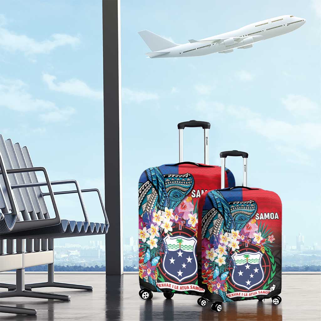 Samoa Luggage Cover Humpback Whale Siapo Pattern