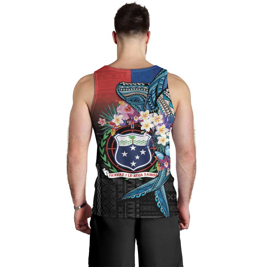 Samoa Men Tank Top Humpback Whale Siapo Pattern