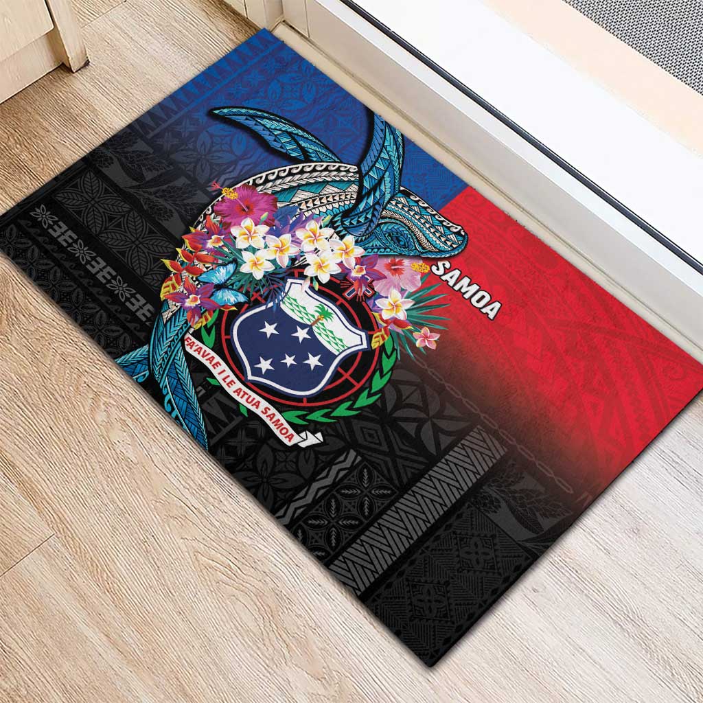 Samoa Rubber Doormat Humpback Whale Siapo Pattern