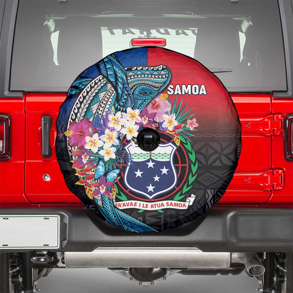Samoa Spare Tire Cover Humpback Whale Siapo Pattern