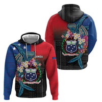 Samoa Zip Hoodie Humpback Whale Siapo Pattern