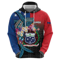 Samoa Zip Hoodie Humpback Whale Siapo Pattern