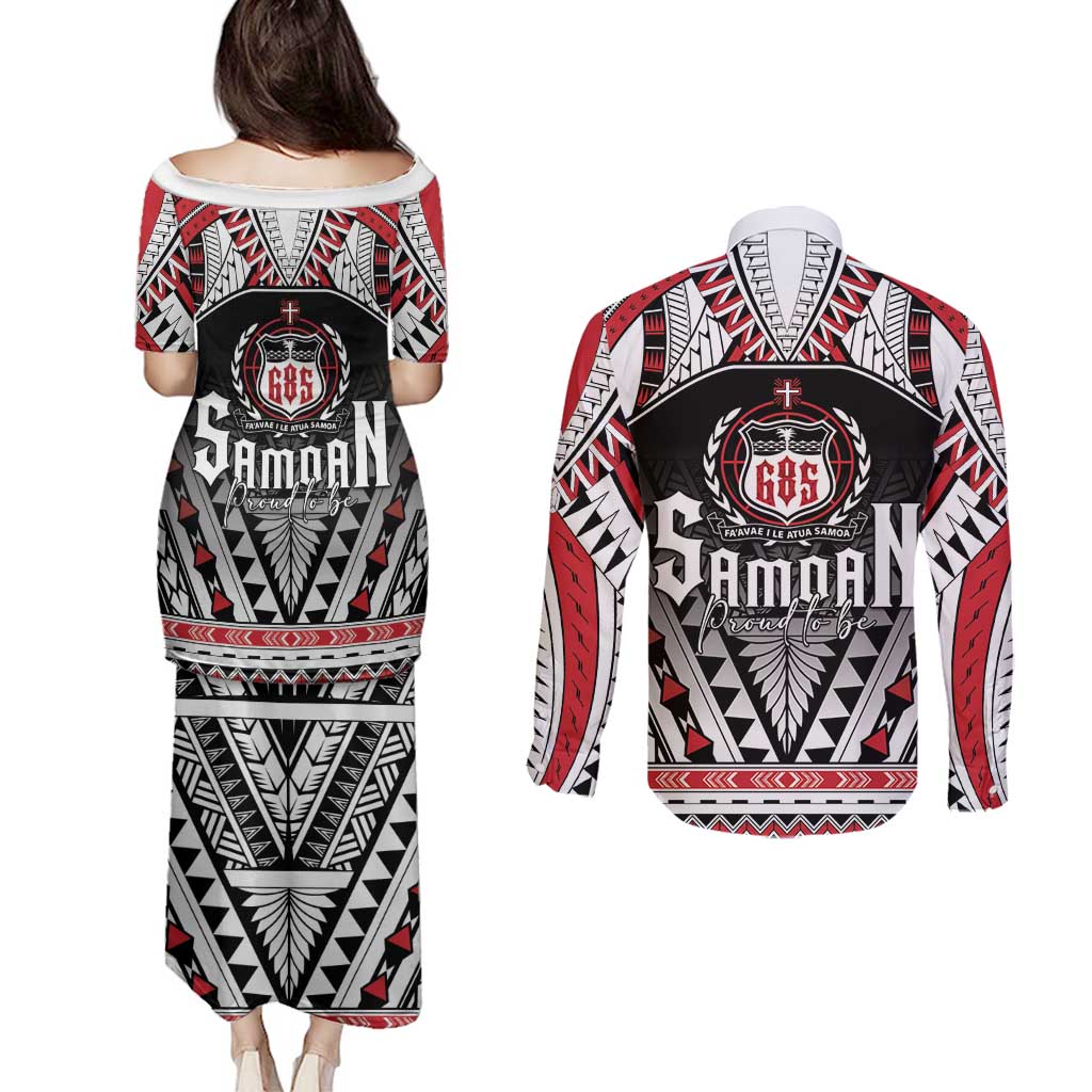 Samoa Independence Day Couples Matching Puletasi and Long Sleeve Button Shirt Proud To Be Samoan