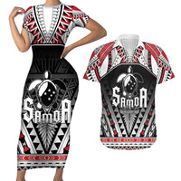 Samoa Independence Day Couples Matching Short Sleeve Bodycon Dress and Hawaiian Shirt Proud To Be Samoan LT05 Black - Polynesian Pride