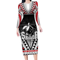 Samoa Independence Day Family Matching Long Sleeve Bodycon Dress and Hawaiian Shirt Proud To Be Samoan