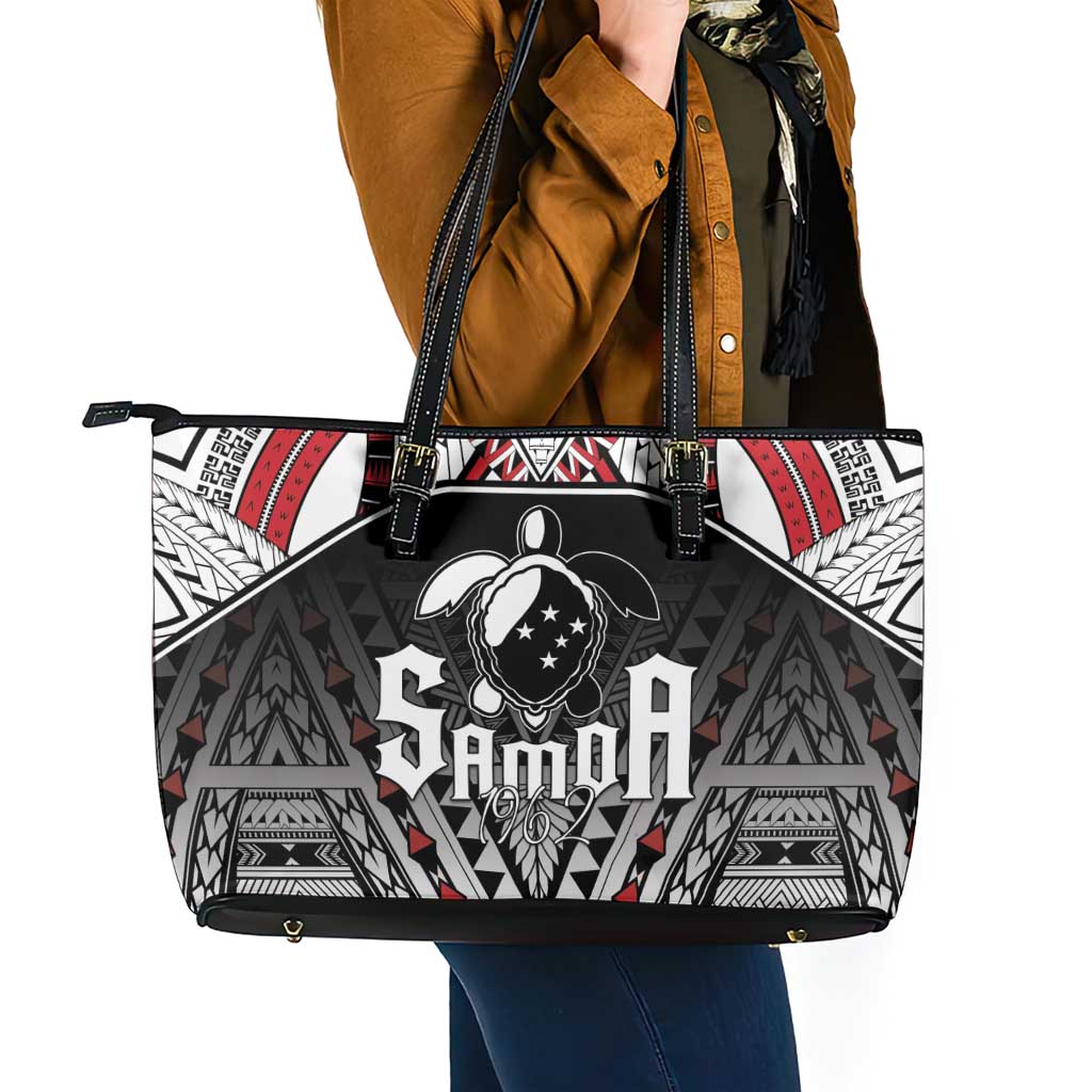Samoa Independence Day Leather Tote Bag Proud To Be Samoan