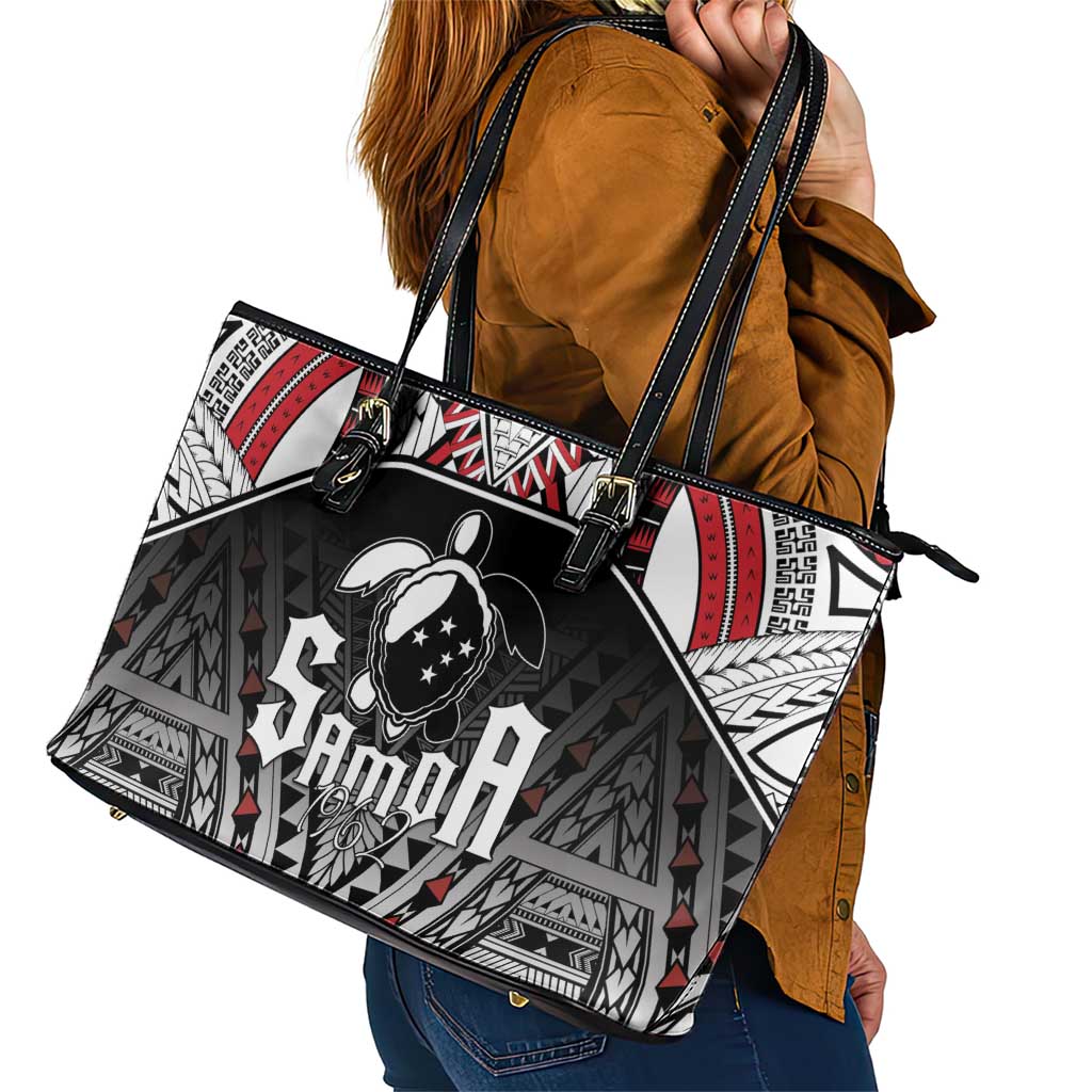 Samoa Independence Day Leather Tote Bag Proud To Be Samoan