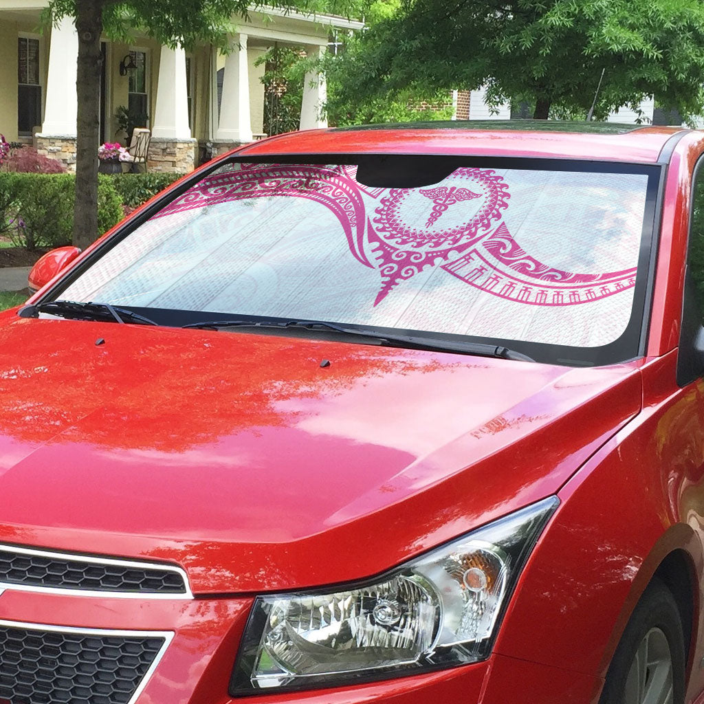 New Zealand Aotearoa Auto Sun Shade Nurse Tribal Pink Version LT05 - Polynesian Pride