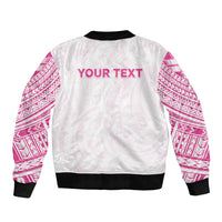 Personalised New Zealand Aotearoa Bomber Jacket Nurse Tribal Pink Version