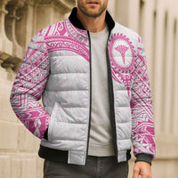 Personalised New Zealand Aotearoa Bomber Puffer Jacket Nurse Tribal Pink Version LT05 - Polynesian Pride