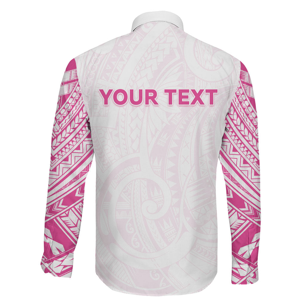 Personalised New Zealand Aotearoa Family Matching Long Sleeve Bodycon Dress and Hawaiian Shirt Nurse Tribal Pink Version