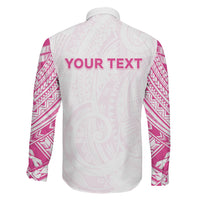 Personalised New Zealand Aotearoa Family Matching Long Sleeve Bodycon Dress and Hawaiian Shirt Nurse Tribal Pink Version
