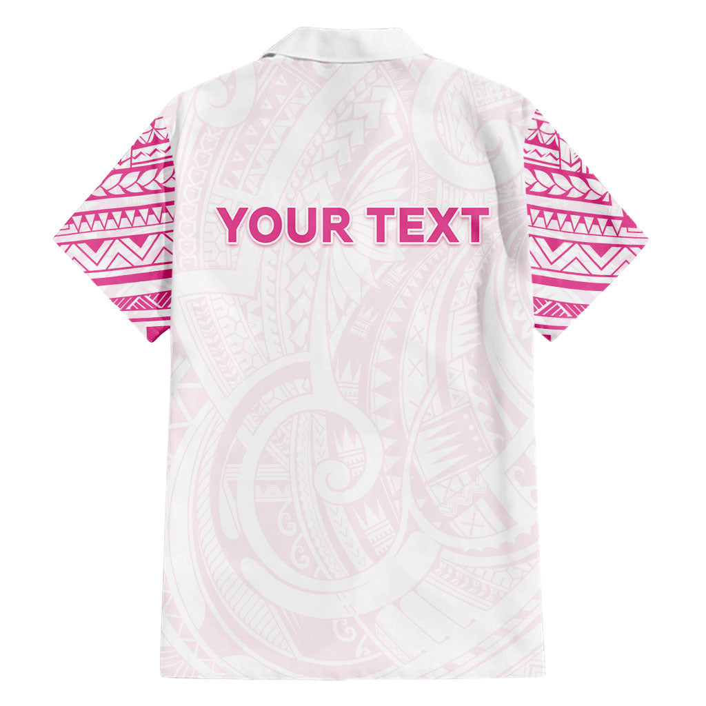 Personalised New Zealand Aotearoa Family Matching Short Sleeve Bodycon Dress and Hawaiian Shirt Nurse Tribal Pink Version