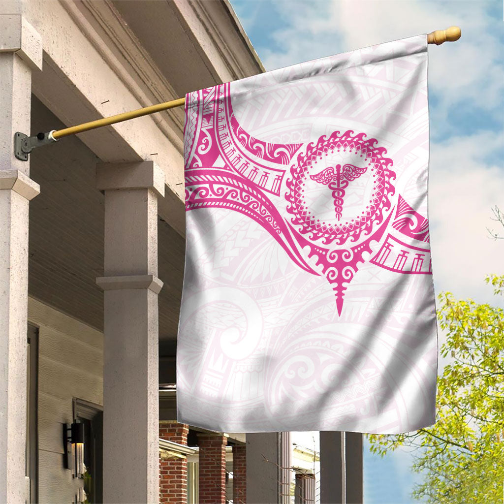 New Zealand Aotearoa Garden Flag Nurse Tribal Pink Version