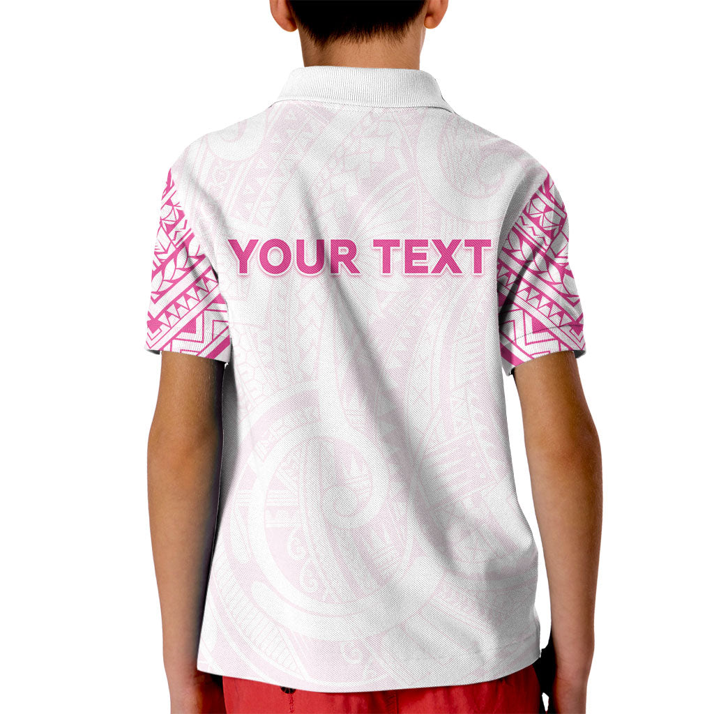 Personalised New Zealand Aotearoa Kid Polo Shirt Nurse Tribal Pink Version LT05 - Polynesian Pride