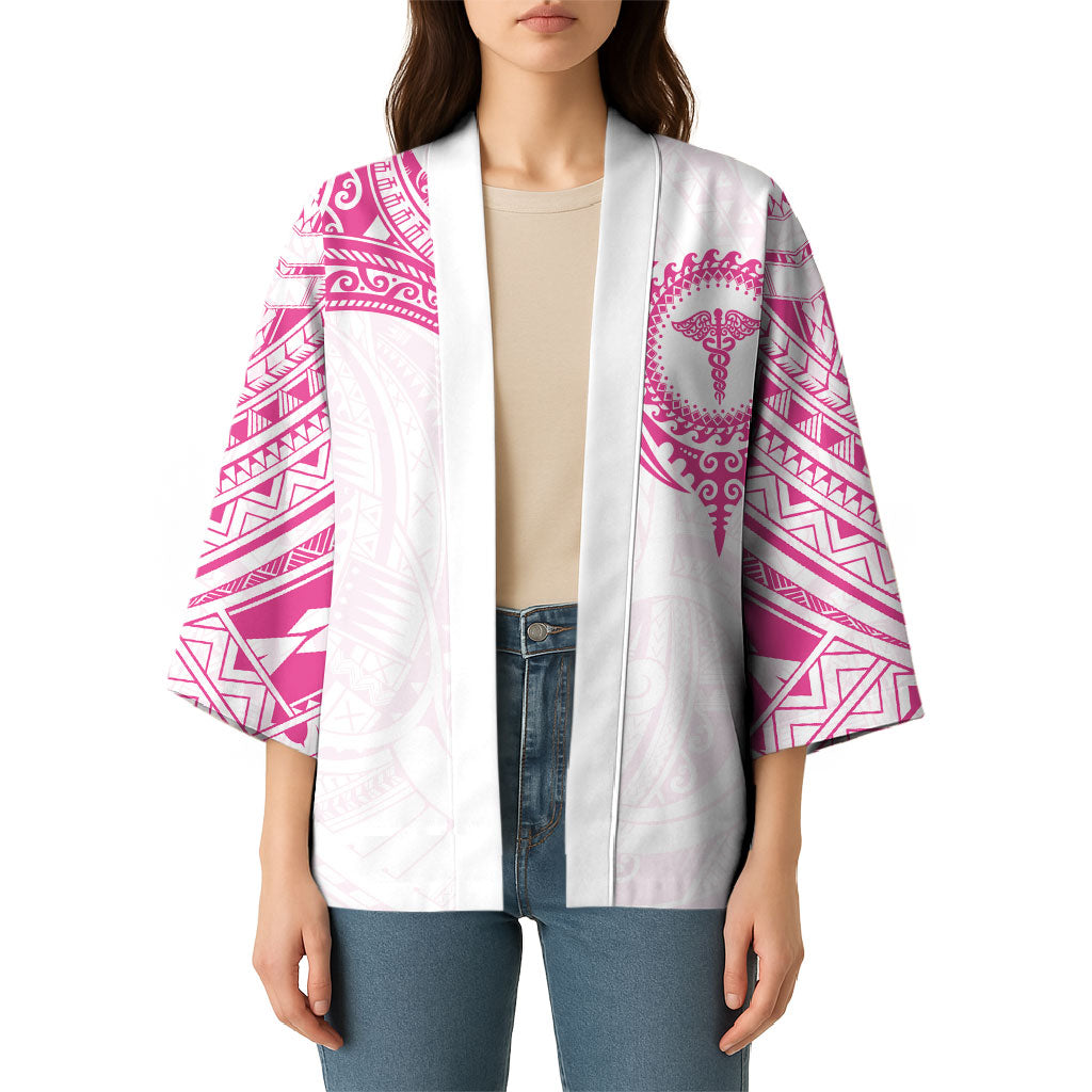 Personalised New Zealand Aotearoa Kimono Nurse Tribal Pink Version
