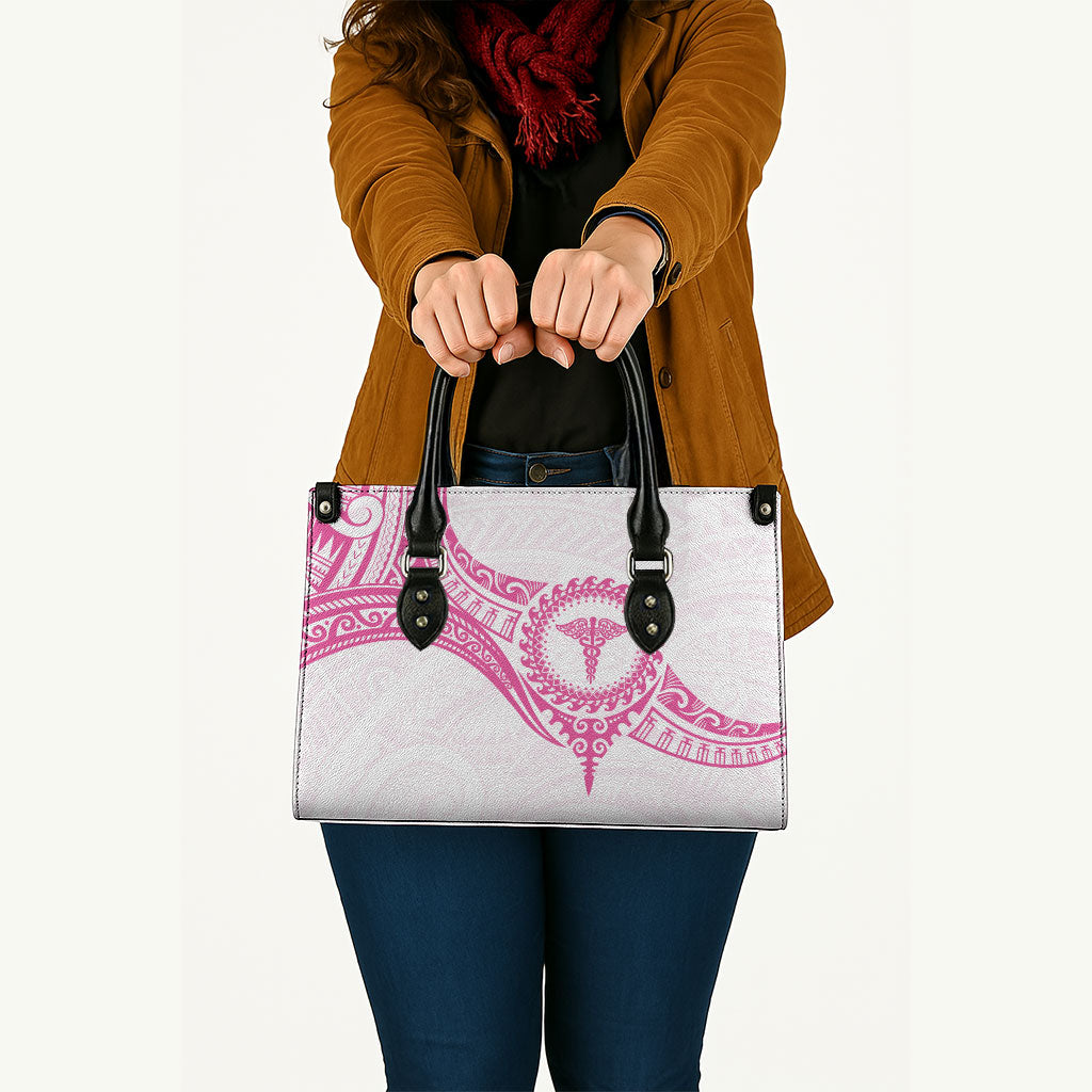 New Zealand Aotearoa Leather Bag Nurse Tribal Pink Version