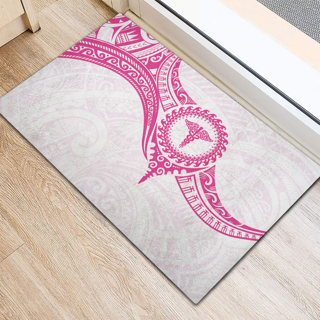 New Zealand Aotearoa Rubber Doormat Nurse Tribal Pink Version LT05 - Polynesian Pride