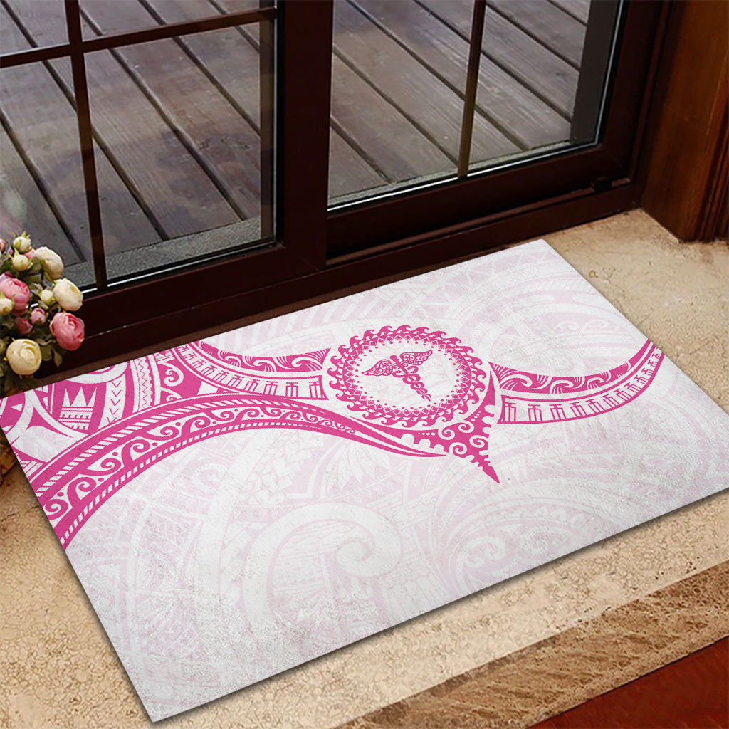 New Zealand Aotearoa Rubber Doormat Nurse Tribal Pink Version LT05 - Polynesian Pride