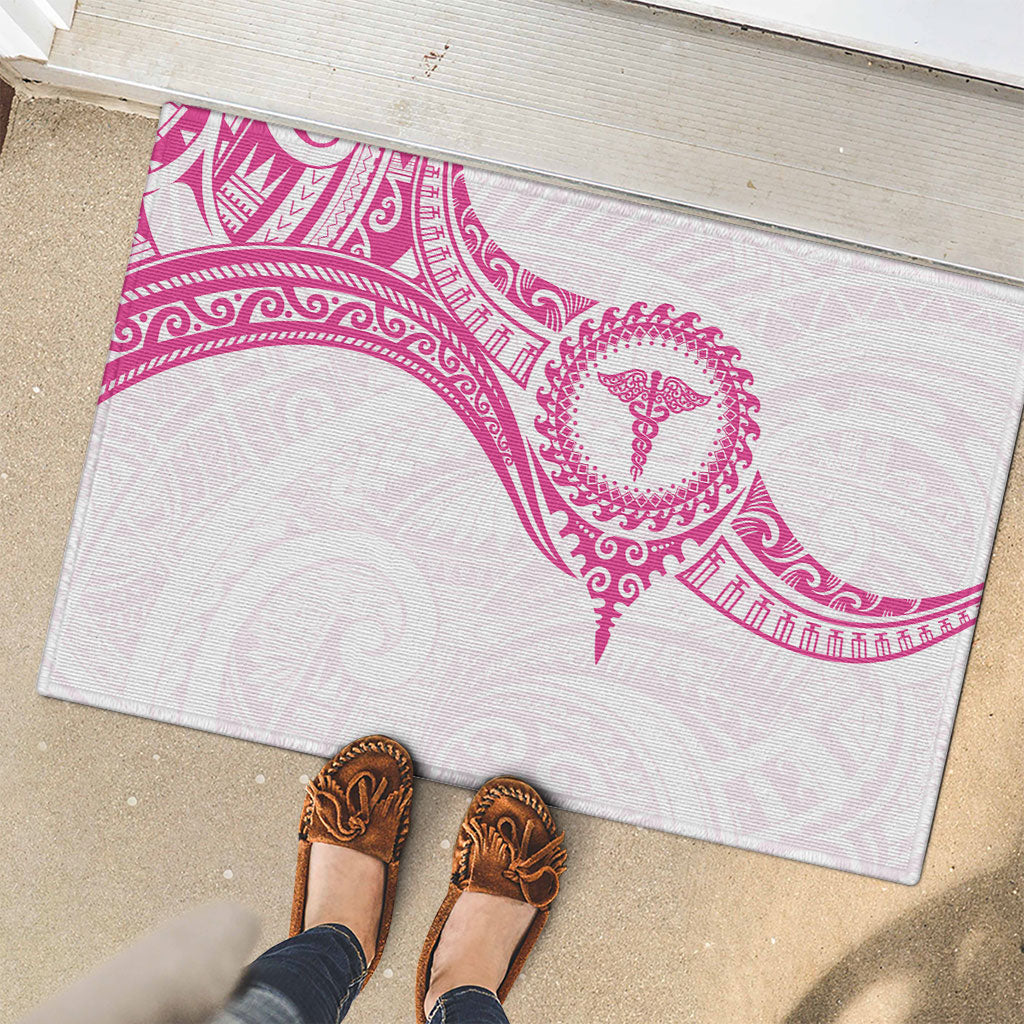 New Zealand Aotearoa Rubber Doormat Nurse Tribal Pink Version LT05 - Polynesian Pride