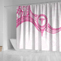 New Zealand Aotearoa Shower Curtain Nurse Tribal Pink Version