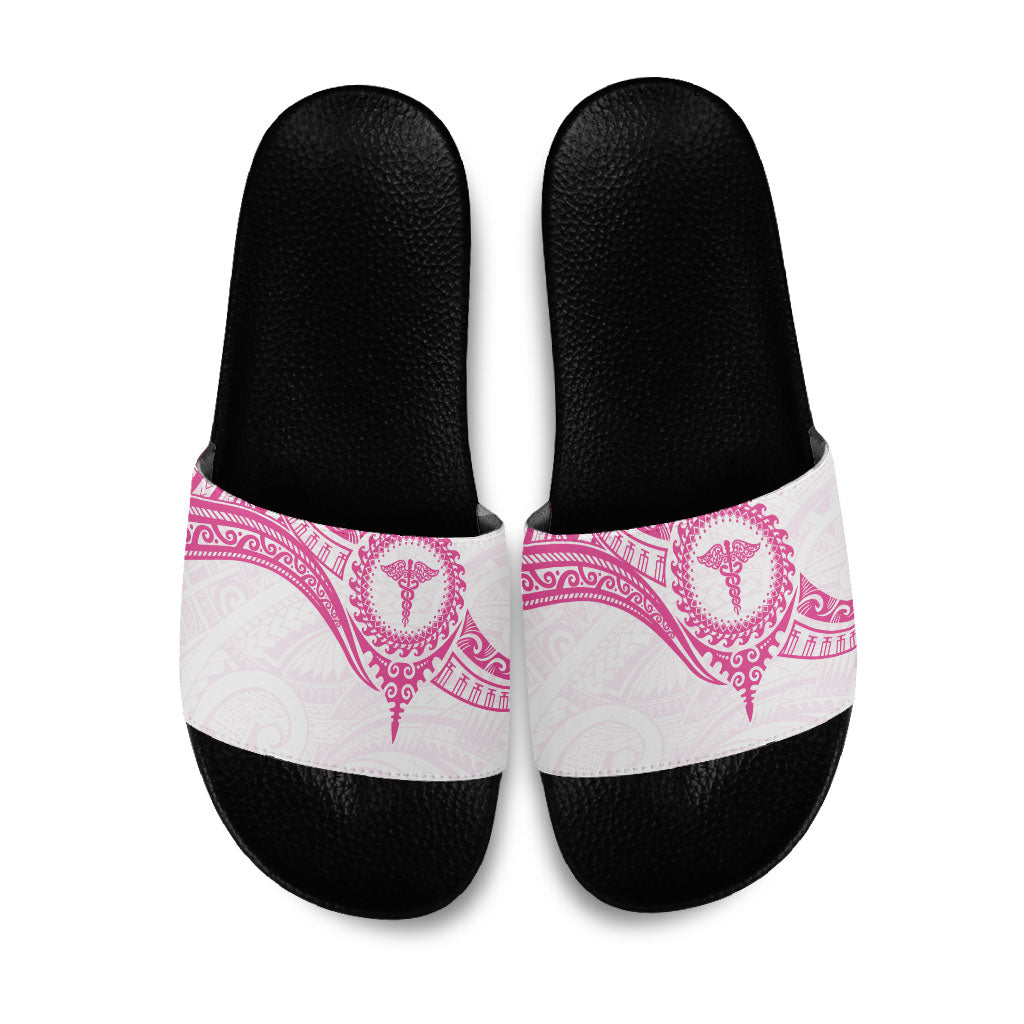 New Zealand Aotearoa Slide Sandals Nurse Tribal Pink Version LT05 Pink - Polynesian Pride
