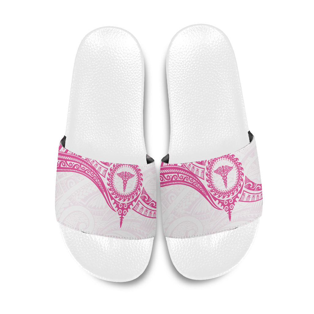 New Zealand Aotearoa Slide Sandals Nurse Tribal Pink Version LT05 Pink - Polynesian Pride