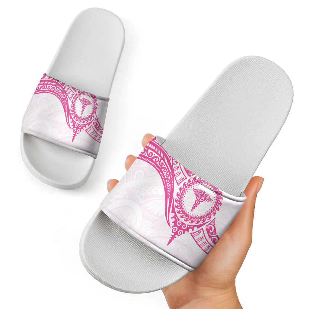 New Zealand Aotearoa Slide Sandals Nurse Tribal Pink Version LT05 - Polynesian Pride