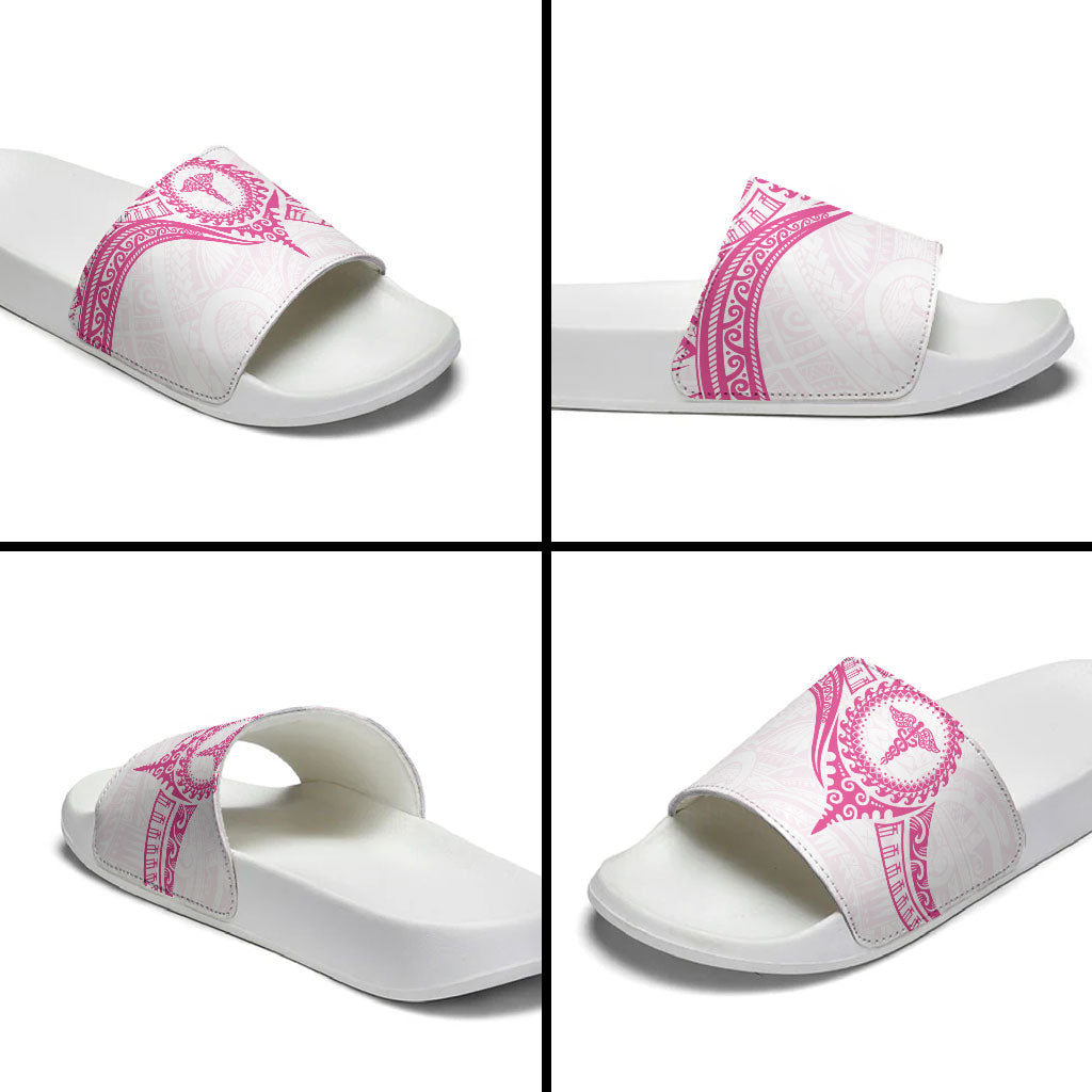 New Zealand Aotearoa Slide Sandals Nurse Tribal Pink Version LT05 - Polynesian Pride