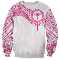 Personalised New Zealand Aotearoa Sweatshirt Nurse Tribal Pink Version
