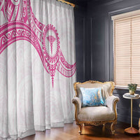 New Zealand Aotearoa Window Curtain Nurse Tribal Pink Version