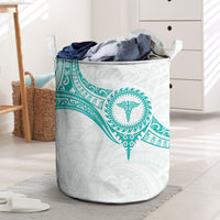 New Zealand Aotearoa Laundry Basket Nurse Tribal Teal Version