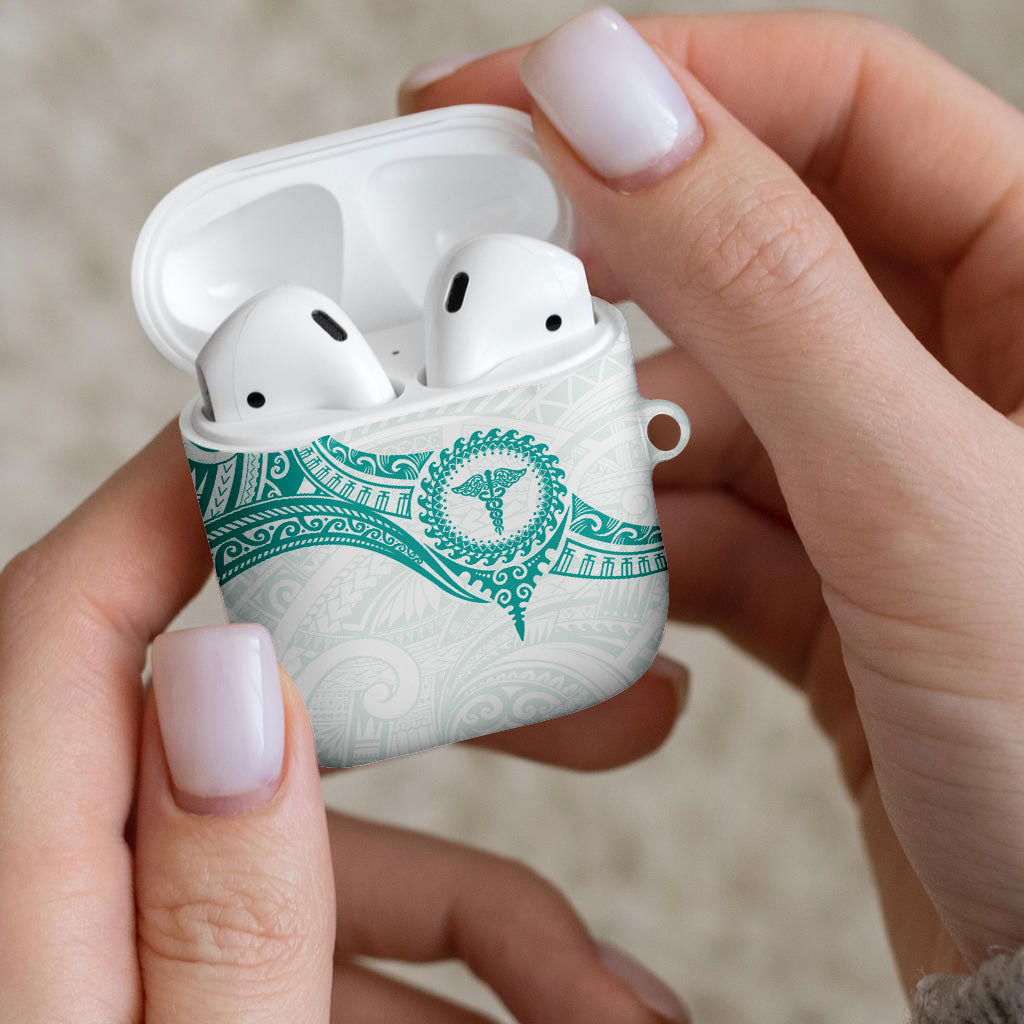 New Zealand Aotearoa AirPods Case Nurse Tribal Teal Version