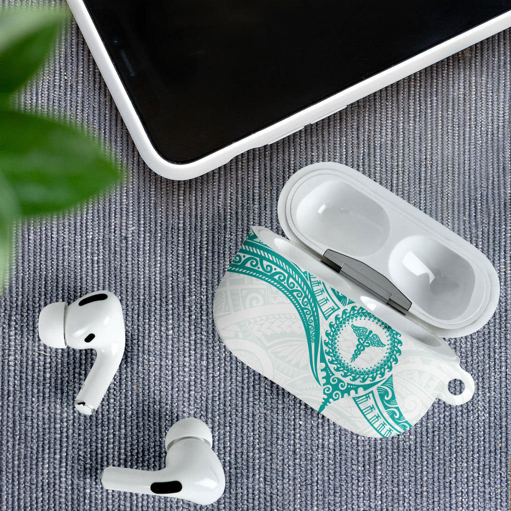 New Zealand Aotearoa AirPods Case Nurse Tribal Teal Version