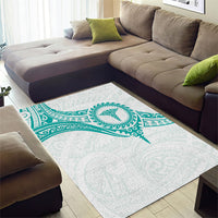 New Zealand Aotearoa Area Rug Nurse Tribal Teal Version