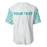 Personalised New Zealand Aotearoa Baseball Jersey Nurse Tribal Teal Version