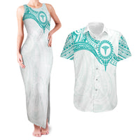 Personalised New Zealand Aotearoa Couples Matching Tank Maxi Dress and Hawaiian Shirt Nurse Tribal Teal Version