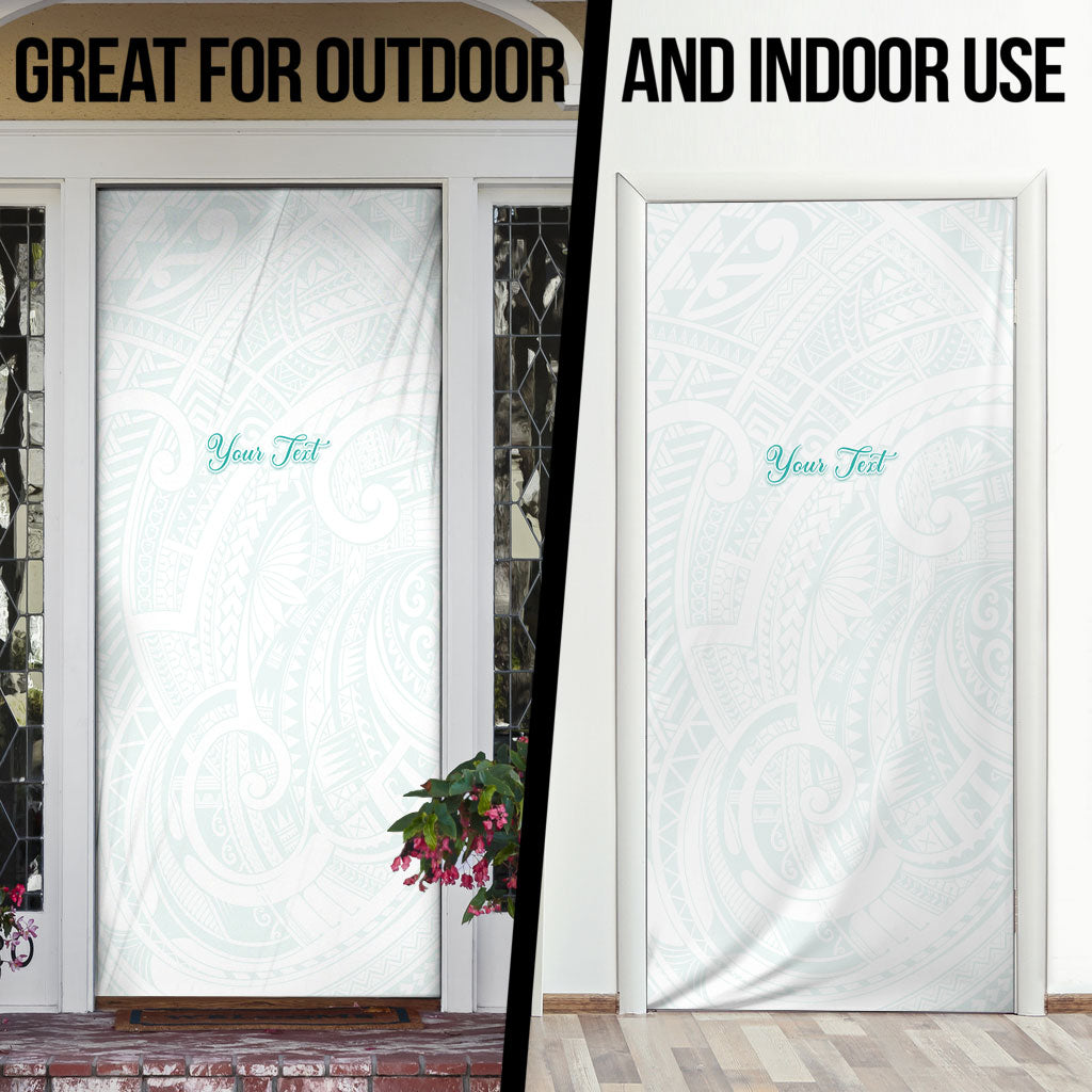 Personalised New Zealand Aotearoa Door Cover Nurse Tribal Teal Version