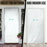 Personalised New Zealand Aotearoa Door Cover Nurse Tribal Teal Version