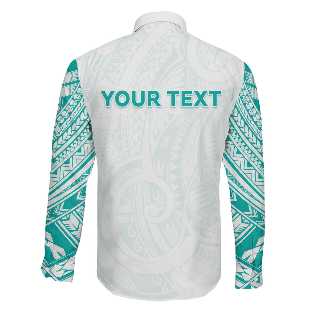 Personalised New Zealand Aotearoa Family Matching Tank Maxi Dress and Hawaiian Shirt Nurse Tribal Teal Version LT05 - Polynesian Pride